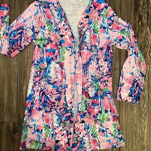 Lilly Pulitzer LIKE Gumbo Limbo Long Cardigan Robe Lightweight Bright Colors
